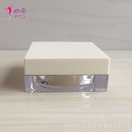 Square Shape Cosmetic Jar Loose Powder Jar withSifter